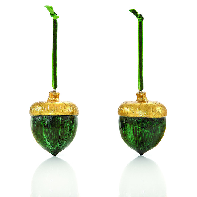 Holiday Living 2-Pack Green/Gold Resin Nutcracker Ornements