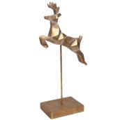 Holiday Living Geometric Deer Decoration - Resin - Gold - 14.1-in x 6.2-in x 3.6-in