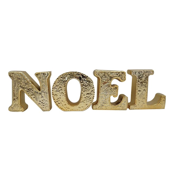 Décoration de table "NOEL" par Holiday Living, porcelaine, ensemble de 4 lettres