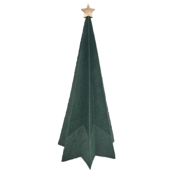 Holiday Living Origami-Look Christmas Tree Decoration - Resin - Green - 7.3-in x 16.5-in x 7.5-in