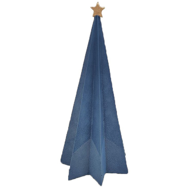 Décoration petit sapin de Noël style origami par Holiday Living, résine, bleu, 5,6 po x 12,5 po x 5,6 po