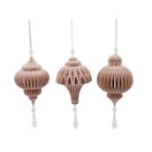 Holiday Living Honeycomb Ornament - Resin - Pink - 3-Pack
