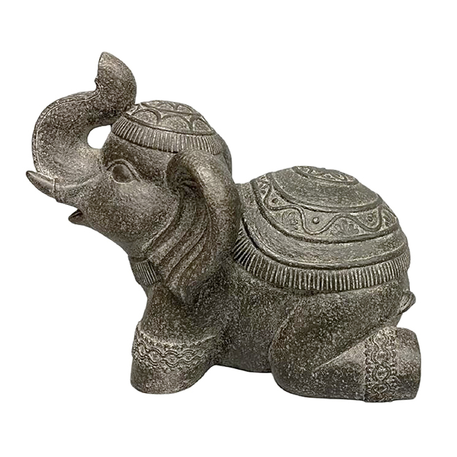 Style Selections Resin Elephant - 9.4-in - Grey
