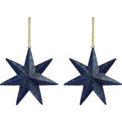 Holiday Living Ornament Star Resine Blue 7.1-in - 2/pk