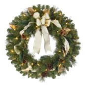 Lighted Wreath with Ribbon - 30