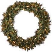 Holiday Living 60-in Pre-lit Int. Electrical Outlet Scottsdale Pine Artificial Wreath White Light Incandescent