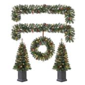 Ensemble décoratif Holiday Living Cayuga avec arbre, couronne et guirlande