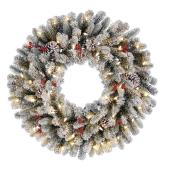 Couronne de Noël alimentée par piles Harrington de Holiday Liing, 50 lumières DEL blanc chaud, 30 po