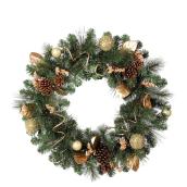Holiday Living 30-in Pre-Lit Indoor/Outdoor Battery-Powered Green Artificial Christmas Wreath