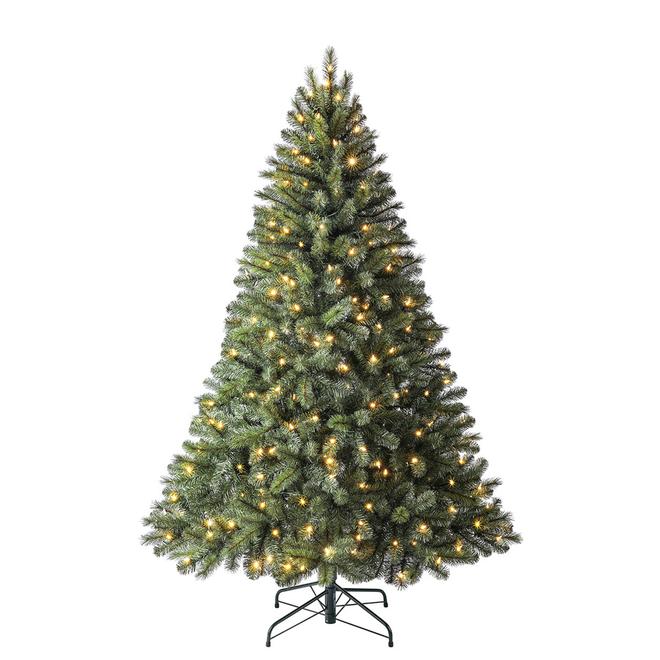 Holiday Living 6.5-ft Pre-Lit Artificial Fairmont Pine Christmas Tree with 250 Multicolour LED Lights