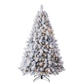 Holiday Living Albany Pine Tree White Metal Support LED 7.5-ft