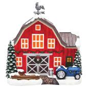 Lighted Red Barn for Christmas Village - 8.7" x 5.7"