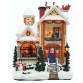 Christmas House with Sleigh - Polyresin