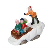 Polyresin Village Figure - Children and Luge