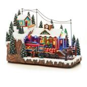 Train illuminé et animé, pour village de Noël, DEL, 11"
