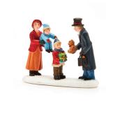 Figurine de village, couple avec enfant, polyrésine, 2,6"
