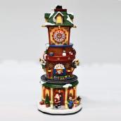 Tour d'horloge Père Noël en polyrésine, 13,2 po
