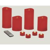 Ensemble de chandelles DEL sans flamme avec télécommande, rouge, paquet de 8