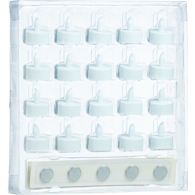 Carole Towne White Plastic LED Tea Lights - 20-Pack