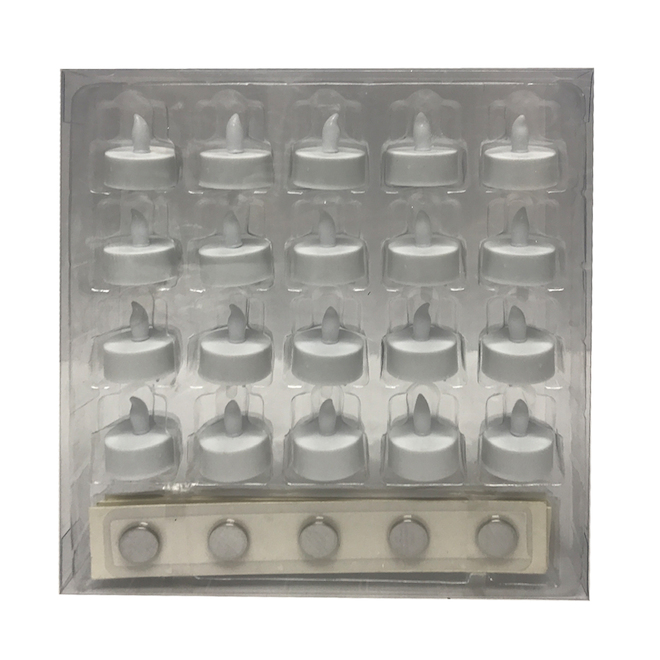 CELEBRATIONS BY L&CO White Plastic LED Tea Lights - 20-Pack