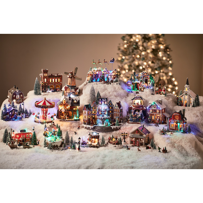 HOLIDAY LIVING Carole Towne Animated Village Scene Lighted Musical  NM-X11646AA | RONA