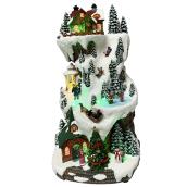 Carole Towne LED Musical Mountain Village Christmas Village Scene 8.9-in x 7.5-in x 15.55-in
