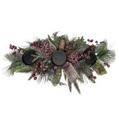 Holiday Living Pine Berry Tablepiece with Candle Holder - 28-in