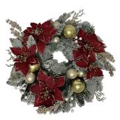 Holiday Living 1-Pack 28-in Artificial Poinsettia Hanging Wreath