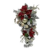 Holiday Living Christmas Artificial Poinsettia Ornament Teardrop 28-in