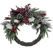 Celebrations by L&CO 22-in Christmas Wreath with Snowflakes