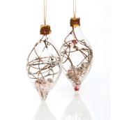 Boules de Noël « baie de houx », transparent et brun, 2/pqt
