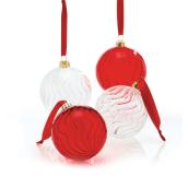 Christmas Tree Ornaments - 3.74" - Glass - Red/Clear - 4-Pack