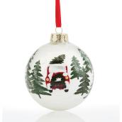 Boule de Noël peinte à la main, verre, 4,7" x 3,9", multicolore