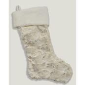 Bas de Noël de Holiday Living, 21 po, polyester, or et blanc