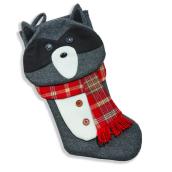 Bas de Noël raton laveur, polyester/acrylique, 20 po