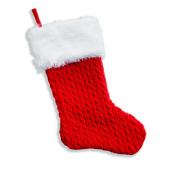 Bas de Noël velours Holiday Living, polyester/acrylique, 21 po, rouge/blanc
