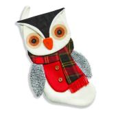Bas de Noël Hibou Holiday Living, polyester et acrylique, 20 po, blanc, gris