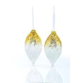 Tree Ornaments - Finial - Glass -6" - Gold - 2/Pack