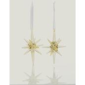 Christmas Ornaments - Star - 5-in - Glass - Gold - 2-Pack