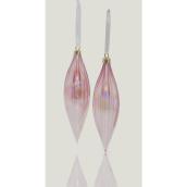 Ornements Fleuron Holiday Living, 7 po, verre, mauve et rose