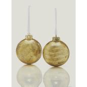Boules de Noël Holiday Living, 3,5 po, verre, or, paquet de 2