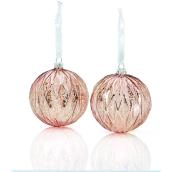 Boules de Noël, style moulé, 10 cm, verre, or antique, 2/pqt