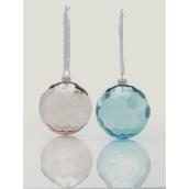 Tree Ornaments - 8 cm - Glass - Pink and Blue - 2-Pack