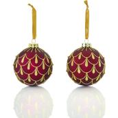 Boules de Noël bourgogne Holiday Living Noël Étincelant en verre, 2/pqt