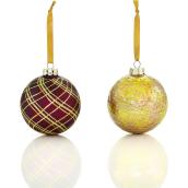 Boules de Noël bourgogne et dorées Holiday Living Noël Étincelant en verre, 2/pqt