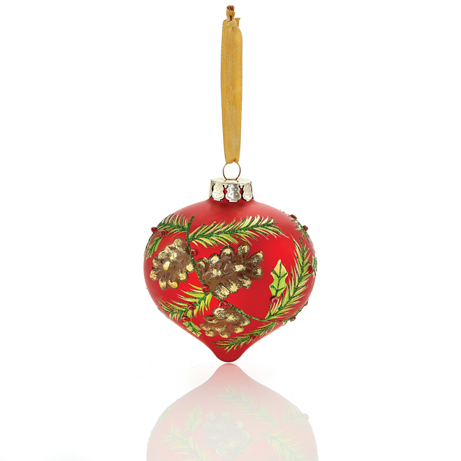 Holiday Living 2-Pack Red Glass Onion Ornament Set
