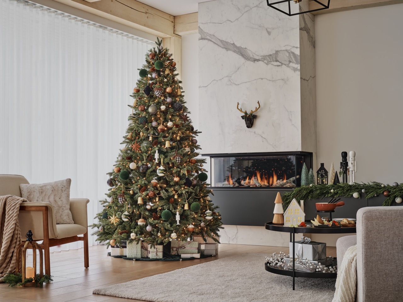 Holiday Living 2-Pack Matte Black Glass Ball Ornament Set