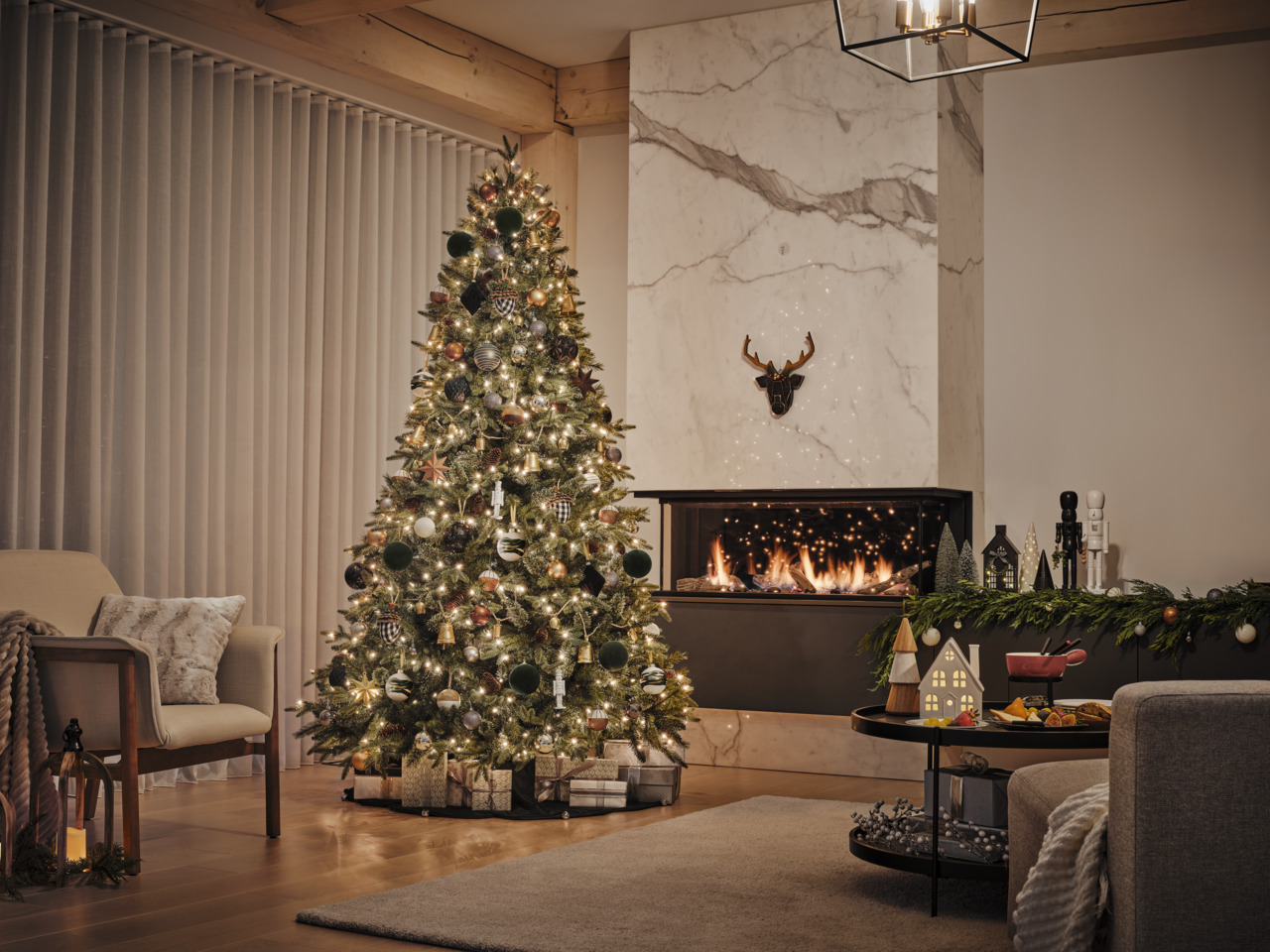 Holiday Living 2-Pack Matte Black Glass Ball Ornament Set