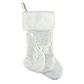 Holiday Living 21-in White and Silver Christmas Stocking