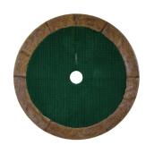 Holiday Living 48-in Green Christmas Tree Skirt with Fur